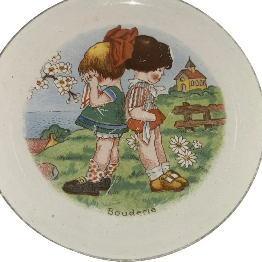 Childrens Antique Plates Made in France Whimsical